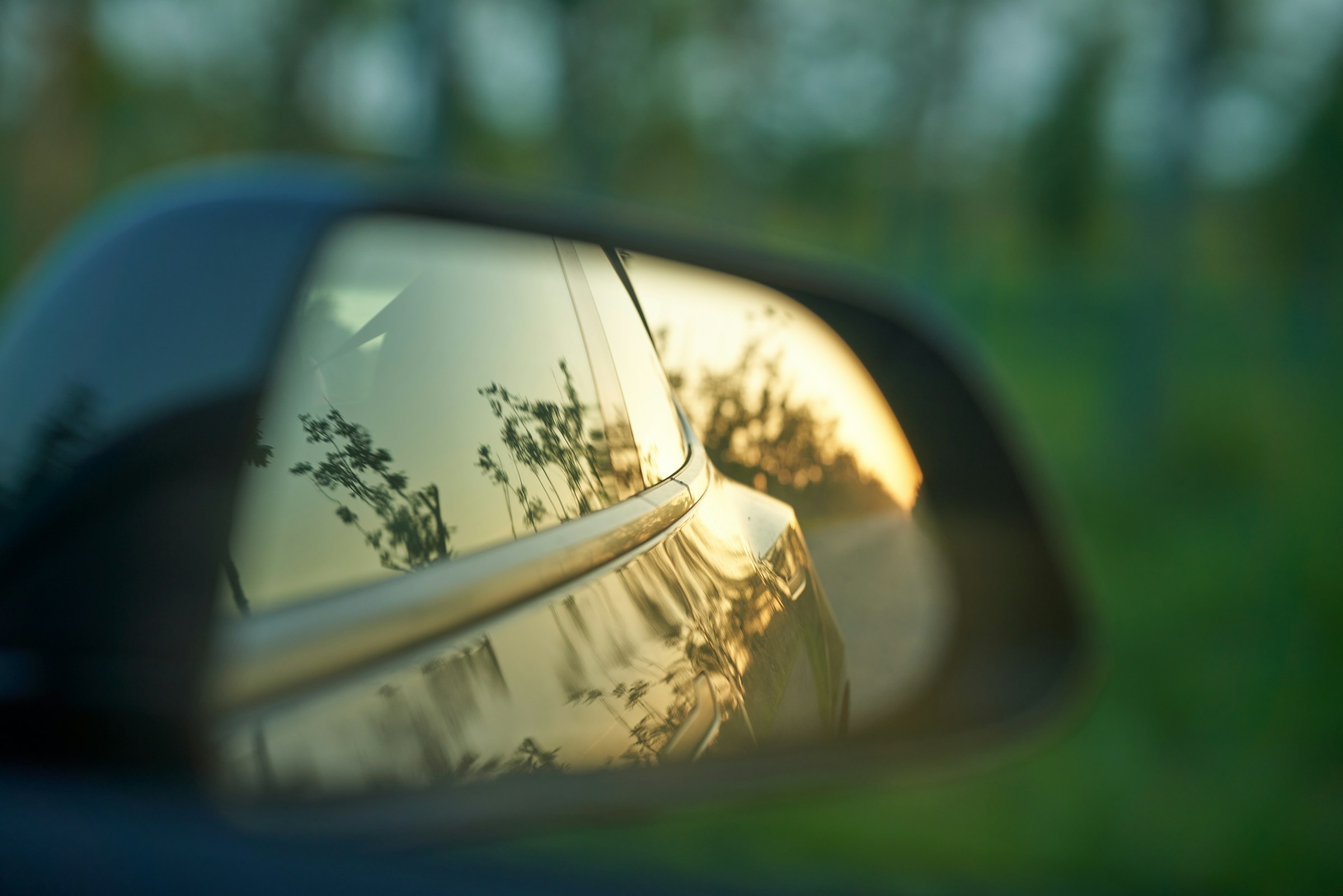 A car's side view mirror